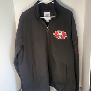 NFL San Francisco 49ers Softshell Full Zip Jacket Black Mens XL Embroidered Logo